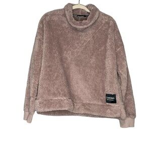 Calvin Klein Performance mauve Sherpa cowlneck long sleeve‎ pullover. Size M